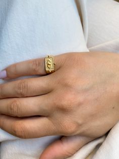 Mini Tag Ring — Hellenic Aesthetic Spiritual Evil Eye Ring Jewelry, Spiritual Evil Eye Rings As Gift, Symbolic Evil Eye Jewelry Ring, Symbolic Evil Eye Ring Jewelry, Gold Evil Eye Rings As Gifts, Gold Evil Eye Ring As A Gift, Gold Evil Eye Ring Gift, Gold Rings With Evil Eye For Gift, Hellenic Aesthetic