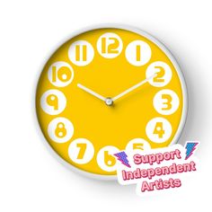 a clock with the words support independent artists on it