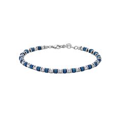 Add a pop of color to any everyday outfit with this two-tone stainless steel blue ion plated men's LYNX bead chain bracelet. Add a pop of color to any everyday outfit with this two-tone stainless steel blue ion plated men's LYNX bead chain bracelet. Length: 8.25 in. Chain type: bead Metal: stainless steel Plating: blue ion plated Finish: polished Packaging: boxed Size: 8.25". Gender: male. Age Group: adult. Bead Chain, Everyday Outfit, Pop Of Color, Lynx, Steel Blue, Beaded Chain, Chain Bracelet, Everyday Outfits, Two Tone