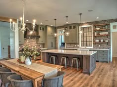 a large open concept kitchen and dining area