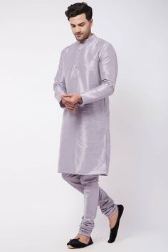 Lavender Kurta Men, Men Kurta Design, Solid Kurta Set, Mens Kurta Designs, Kurta Designs, Fabric Silk, Churidar, Kurta Set, Top Fabric