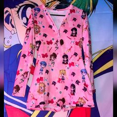 Brand New In Packaging Sailor Moon Anime Pajama Romper Style In Pink Fabric: 90% Polyester+10% Elastane Washing Care: Machine Washable (Recommended Hand Wash) Hand Wash Cold/No Bleach/ Hang Dry. Will Make Great Gifts For Sailor Moon And Anime Lovers! Character Print Long Sleeve Sleepwear For Pajama Party, Long Sleeve Character Print Sleepwear, Pink Long Sleeve Sleepwear With Character Print, Cute Long Sleeve Fitted Sleepwear, Cute Fitted Long Sleeve Sleepwear, Pink Long Sleeve Jumpsuit For Sleep, Pink Character Print Sleepwear For Loungewear, Casual Jumpsuits And Rompers For Pajama Party, Casual Long Sleeve Jumpsuits And Rompers For Pajama Party