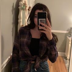 No Flaws! Looks Brand New. Can Be Styled So Many Ways. One Of The Comfiest Flannels I’ve Ever Owned! Part Of American Eagles Incredibly Soft Collection! Boyfriend Fit Reasonable Offers Accepted Purple Flannel Outfit, Black Flannel Outfit, How To Style Flannel, Cute Flannel Outfits, Flannel Outfits Fall, Fire Outfits, Teen Wolf Outfits, Women Flannel, Purple Flannel