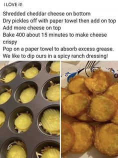 some food that is in a muffin tin and on top of the other pictures