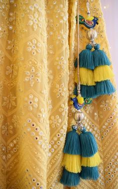 Handmade Tassels For Lehenga, Latkans For Lehenga Handmade, Tassels Lehenga, Pretty Lehengas, Latkan Making, Sandeepa Dhar, Embroidery Kurtis, Kashmir Embroidery