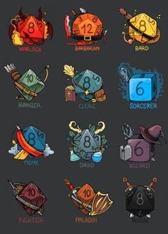 an image of different types of game icons