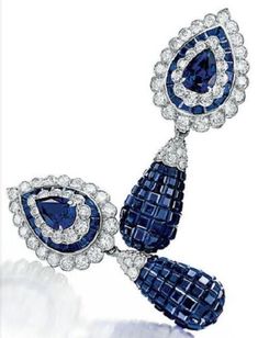 (eBay) Find many great new & used options and get the best deals for Mystery Set Sapphire and Cubic Zirconia Ear Pendant Earrings 925 Sterling Silver at the best online prices at eBay! Free shipping for many products! Elizabeth Taylor Diamond, Elizabeth Taylor Jewelry, Van Cleef And Arpels Jewelry, Sapphire And Diamond Earrings, Diamond Tiara, Van Cleef And Arpels, Harry Winston, Fabulous Jewelry, Elizabeth Taylor