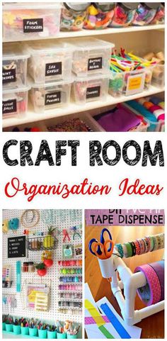 craft room organization ideas with tape dispensers