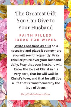 the greatest gift you can give to your husband