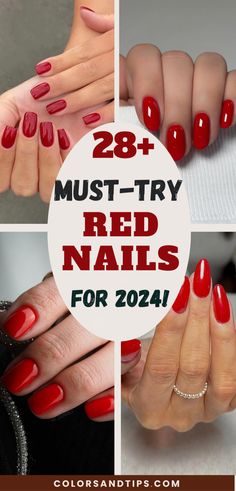 Light Red Nails, Trendy Red Nails, Nails Cherry, Nails Sparkly