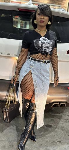 Boosie Concert Outfit, Casual Outfits 60 Degrees, Birthday Concert Outfit, Spring Birthday Outfit Black Women, How To Dress For Concert Outfits, Brown Tan Boots Outfits, Easter Outfits For Women Black, Cute All Black Work Outfits, Festival Outfits For Black Women