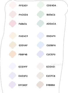 the color chart for different shades of paint