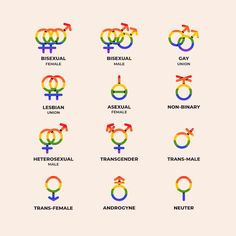 an image of different colored symbols