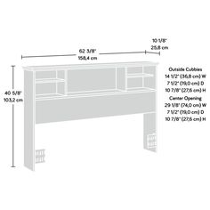 an image of a computer desk with measurements