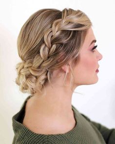 Plait Updo, Shoulder Length Hair Updos, Braided Wedding Hairstyles, One Length Hair, Braided Updos, Mother Of The Bride Hair, Braided Cornrow Hairstyles, Braids With Curls