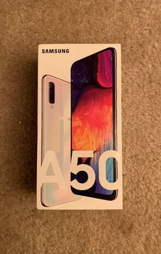 the new samsung a50 is in its box