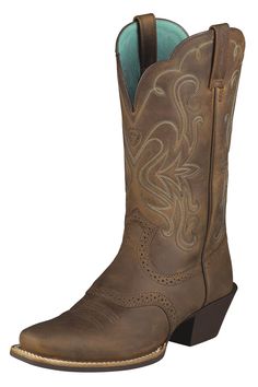 cowgirl boots | Ariat Legend Distressed Brown Cowgirl Boots Ariat Western Boots, Ariat Cowgirl Boots, Ariat Boots, Cute Boots