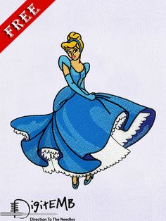 the princess is flying through the air in her blue dress