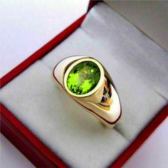 2.02 Ct Oval Simulated Peridot Bezel Men Engagement Ring 14k Yellow Gold Finish Mens Rings For Sale, Yellow Gold Mens Rings, Mens Silver Jewelry, Rings Mens Wedding Bands, Emerald Cut Rings, Gold Rings Fashion, Wedding Rings Solitaire, Rings Engagement, Peridot Ring