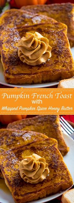 pumpkin french toast with maple syrup butter