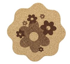 a cork coaster with flowers on it