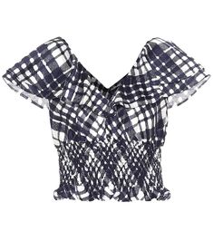 Check into Pre-Fall '19 by investing in charming checked pieces like the Megan top from RIXO. The design has been crafted from a lightweight blend of linen and silk making it the perfect transition piece. A ruffled neckline, smocked bodice and cropped hem finish this design with feminine flourish | Rixo Megan linen and silk crop top Burberry Print, Silk Crop Top, Ruffled Neckline, Cropped Tops, Cotton Tank Top, Dries Van Noten, Pre Fall, Alternative Fashion, Short Tops