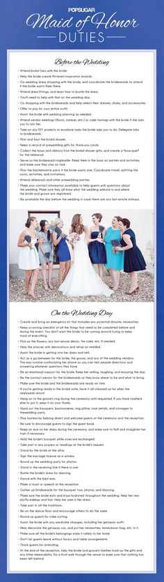 a blue and white brochure with images of bridesmaid dresses on it