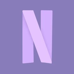 the letter n is made up of two thin strips of pastel lilac paper