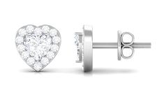 Product Details Add a touch of romance to your look with these Heart Stud Earrings. These Stud Earrings are adorned with Heart Shape Zircon in Prong Setting with Halo, creating a beautiful and eye-catching design. The screw-back closure ensures a secure and comfortable fit. These Cubic Zirconia Stud Earrings are suitable for any style or outfit and make a wonderful gift for a loved one. The heart shape of these earrings adds a touch of love and romance to your jewelry collection. Product Informa Elegant Heart Earrings With Halo Design For Wedding, White Gold Heart-cut Halo Earrings, Heart-shaped White Diamond Earrings For Wedding, White Heart-shaped Diamond Earrings For Wedding, Elegant White Heart Earrings With Prong Setting, White Heart Earrings With Prong Setting For Formal Occasions, Fine Jewelry Heart Cut Halo Earrings, Elegant Heart-shaped Earrings With Halo Design, White Diamond Earrings For Valentine's Day Formal