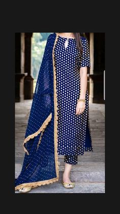 Stiched Kurti Design, Polka Dot Suit Design, Long Kurti Designs Unique, Polka Dot Suit, Designer Kurta, Kurta Style, Simple Kurti Designs