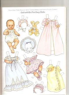 the paper doll is made to look like baby's clothes