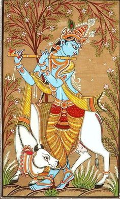 Radha Krishna Wall Painting Ideas, Krishna Wall Painting Ideas, Odisha Painting, Radha Krishna Wall Painting, Sanatan Aesthetic, Krishna Wall Painting, Pattachitra Paintings, Art Krishna, Worli Painting