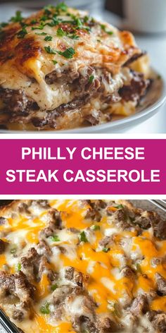 Cheese Steak Casserole, Lunch Casserole, Steak Casserole, Philly Cheese Steak Casserole, Cheese Steak, Philly Cheese, Beef Casserole Recipes, Philly Cheesesteak, Beef Recipes Easy