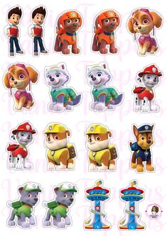 the paw patrol character stickers are shown