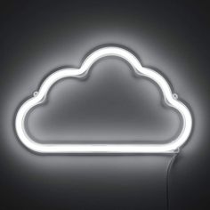 a neon sign that is shaped like a cloud