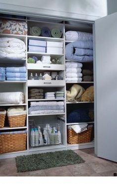 the closet is full of towels and other items