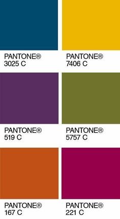 pantone's color chart with different colors