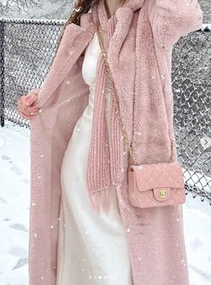 pink coat outfit ideas for fall and winter season for a girly, barbiecore and coquette cozy aesthetic in the cold days. Winter Princess