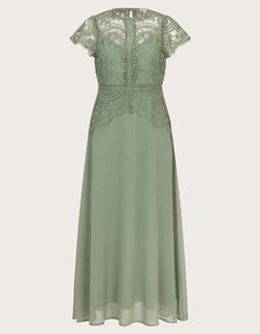 Monica Lace Midi Dress Green | Evening Dresses | Monsoon US. Sweetheart Neckline Lace Dress With Lace Top, Elegant Lace Top Dress For Wedding Guest, Formal Dress With Sweetheart Neckline And Scalloped Lace, Bridesmaid Lace Dress With Scalloped Lace, Bridesmaid Dresses With Scalloped Lace, Scalloped Lace Evening Dress With Sweetheart Neckline, Lace Bodice Dress For Wedding Guest, Lace Evening Dress With Scalloped Sweetheart Neckline, Bridesmaid Dress With Delicate Lace