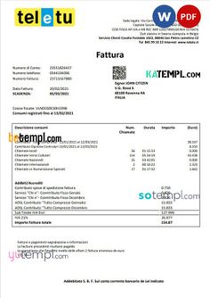 an invoice with the words teletou on it