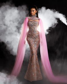 Glamorous Gala Dress With Detachable Train, Gala Evening Dress With Fitted Bodice And Long Train, Gala Dresses With Detachable Train And Sweetheart Neckline, Glamorous Fitted Bodice Long Evening Dress, Pink Gala Evening Dress With Detachable Train, Pink Evening Dress With Detachable Train For Gala, Glamorous Prom Evening Dress With Detachable Train, Gala Dresses With Detachable Train For Prom Season, Evening Mermaid Dress With Fitted Bodice And Long Train