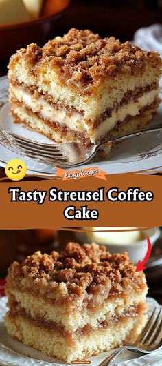 Start your morning right with a slice of Streusel Coffee Cake. This tender cake features a buttery cinnamon streusel topping that's simply irresistible. Perfect with a cup of coffee or tea, it's a comforting treat any time of day. #CoffeeCake #StreuselTopping #MorningTreat Cinnamon Coffee Cake Bread, Cinnamon Coffee Cake With Streusel Crumb Topping, Pumpkin Cake Streusel Topping, Cinnamon Streusel Pumpkin Coffee Cake, Crumble Coffee Cake Recipes, Amish Coffee Cake, Coffee Cake Moist, Coffee Cake Chocolate, Coffee Cake Topping Recipe