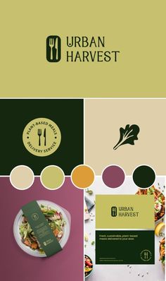 the logo for urban harvest is shown in different colors and shapes, including green, yellow,