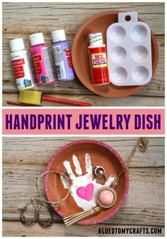 handprint jewelry dish is an easy and fun craft for kids to do with their hands