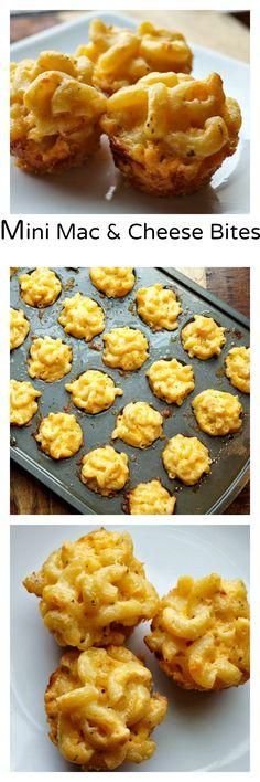 mini mac and cheese bites on a plate