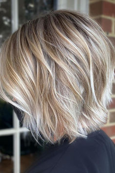 Bouncy Layered Hair Short, Blondes With Dimension, Bob With Light Layers, Blonde Smudge Root Medium Length, Short Blonde Hair Color Ideas For Summer Choppy Bobs, Blonde Short Bob Hairstyles, Aline Bob With Layers, Short Bob Haircuts With Layers Fine Hair, Short Dark Blonde Hair With Highlights