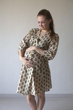 I have been making robes for a long time and they are my absolute favorite as they are so so so comfortable. So far, I had only used cotton and silk to make them but for a long time, I had been thinking of making them using Organic Cotton and Silks.I have made this particular one using 100% certified Organic Cotton.And for the printing as well, I have used completely natural traditional hand block printing process using herbal dyes. There is a lot of misconception that everything which is hand-b Cotton Nursing-friendly Sleepwear For Maternity, Cotton Nursing Friendly Sleepwear For Maternity, Cotton Maternity Sleepwear Nursing Friendly, Cotton Nursing Friendly Sleepwear, Nursing Friendly Cotton Sleepwear, Cotton Nursing Friendly Maternity Dress, Cotton Maternity Dress Nursing Friendly, Cotton Nursing Friendly Dress, Cotton Long Sleeve Maternity Dress