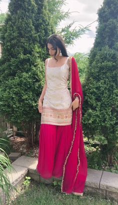 Georgette Kurta, Diwali Dresses, Sharara Designs, Diwali Outfits, Traditional Indian Dress, Casual Indian Fashion, Desi Fashion Casual