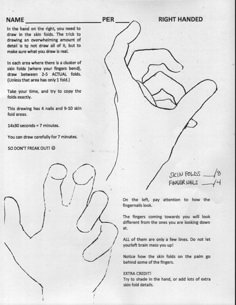 an instruction manual for how to do the right hand gesture, with instructions and examples