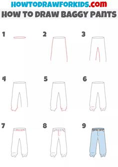 how to draw baggy pants for kids step by step instructions on how to draw